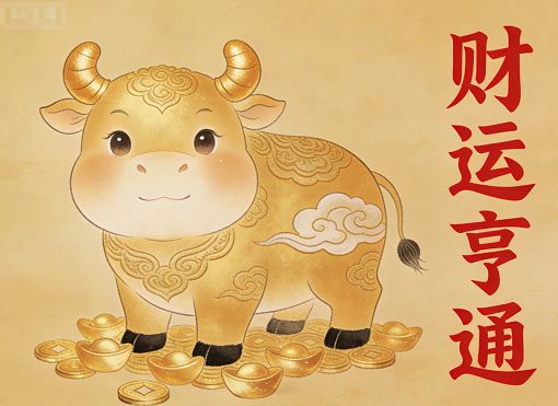 荣华富贵今中事，金牛出门迎才神指是代表什么生肖，成语落实解释解义 配图